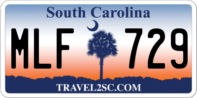 SC license plate MLF729