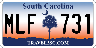 SC license plate MLF731