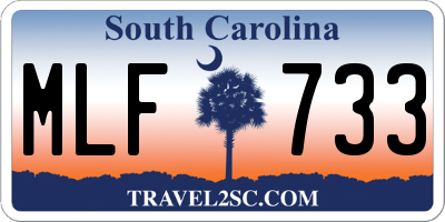 SC license plate MLF733