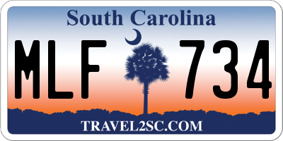 SC license plate MLF734