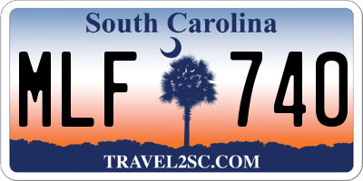 SC license plate MLF740