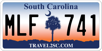 SC license plate MLF741