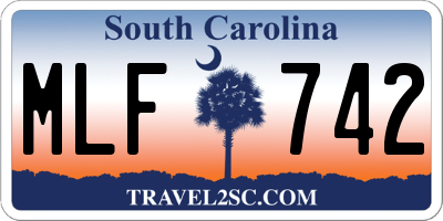 SC license plate MLF742