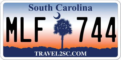 SC license plate MLF744