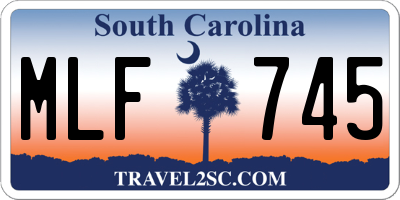 SC license plate MLF745