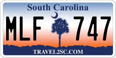 SC license plate MLF747