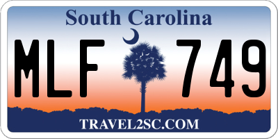 SC license plate MLF749