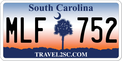 SC license plate MLF752