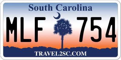 SC license plate MLF754