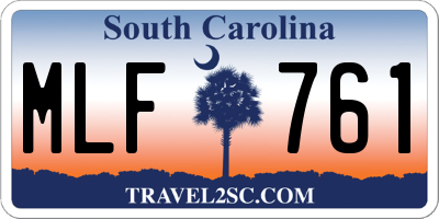 SC license plate MLF761