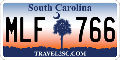 SC license plate MLF766