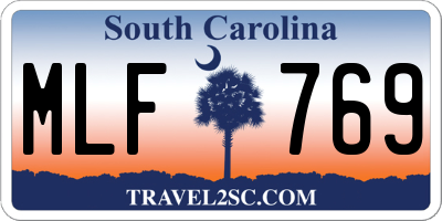 SC license plate MLF769