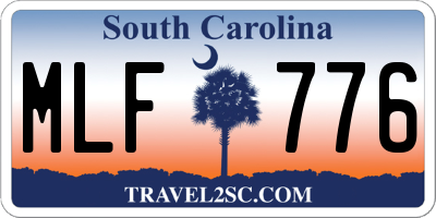 SC license plate MLF776