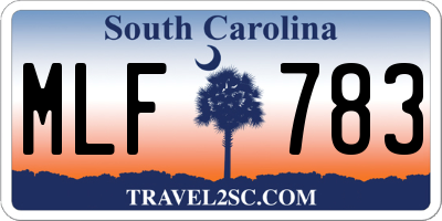 SC license plate MLF783