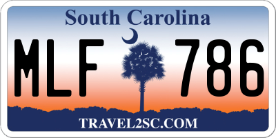 SC license plate MLF786