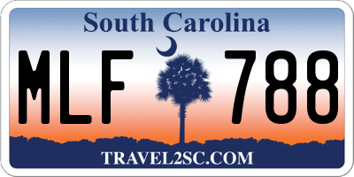 SC license plate MLF788
