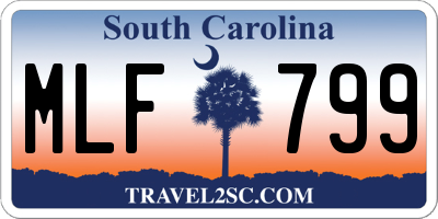 SC license plate MLF799