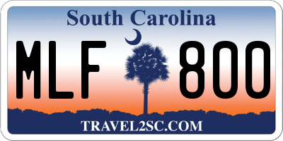 SC license plate MLF800