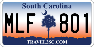 SC license plate MLF801