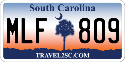 SC license plate MLF809