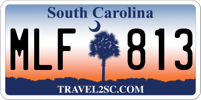 SC license plate MLF813