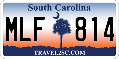 SC license plate MLF814