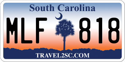 SC license plate MLF818