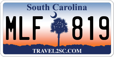 SC license plate MLF819