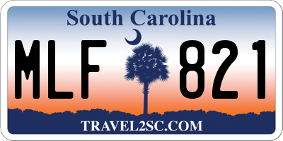 SC license plate MLF821