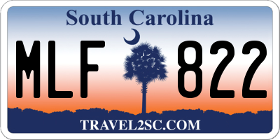 SC license plate MLF822
