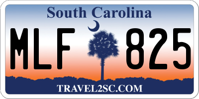 SC license plate MLF825