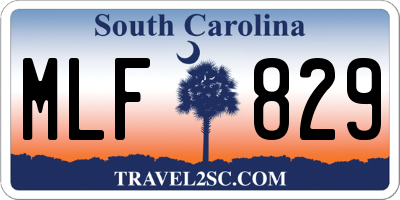SC license plate MLF829