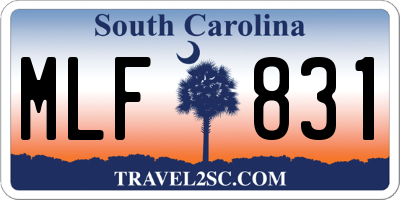 SC license plate MLF831