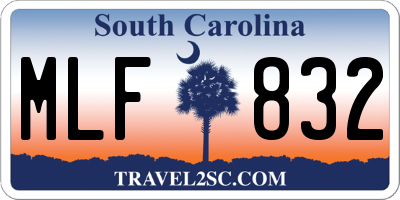 SC license plate MLF832