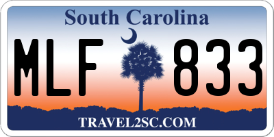 SC license plate MLF833