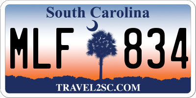 SC license plate MLF834