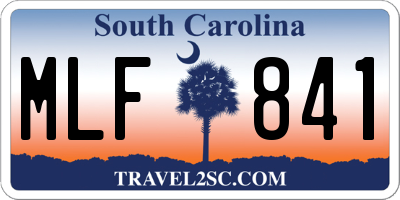 SC license plate MLF841