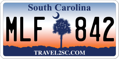SC license plate MLF842