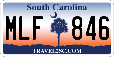 SC license plate MLF846