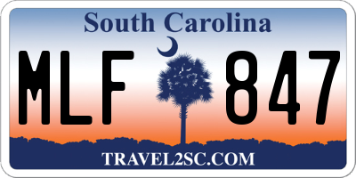 SC license plate MLF847