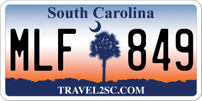 SC license plate MLF849