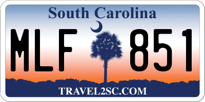 SC license plate MLF851