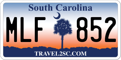 SC license plate MLF852