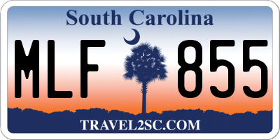 SC license plate MLF855