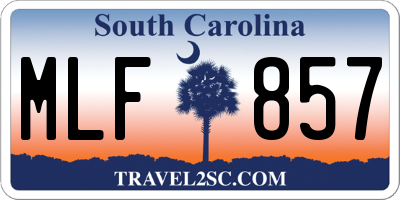 SC license plate MLF857