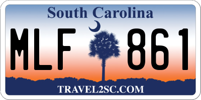 SC license plate MLF861