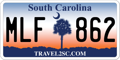 SC license plate MLF862