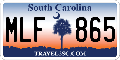 SC license plate MLF865