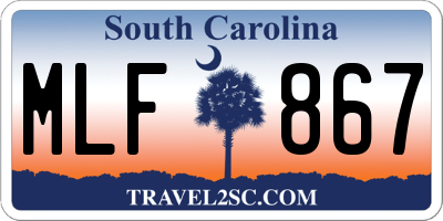 SC license plate MLF867
