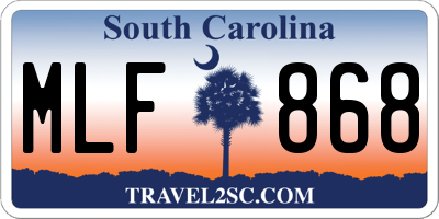 SC license plate MLF868
